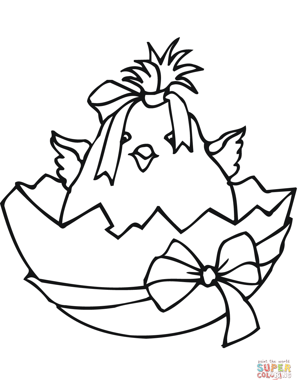 Easter chick coloring page free printable coloring pages