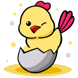 Download adorable chicken hatching from eggshell png online
