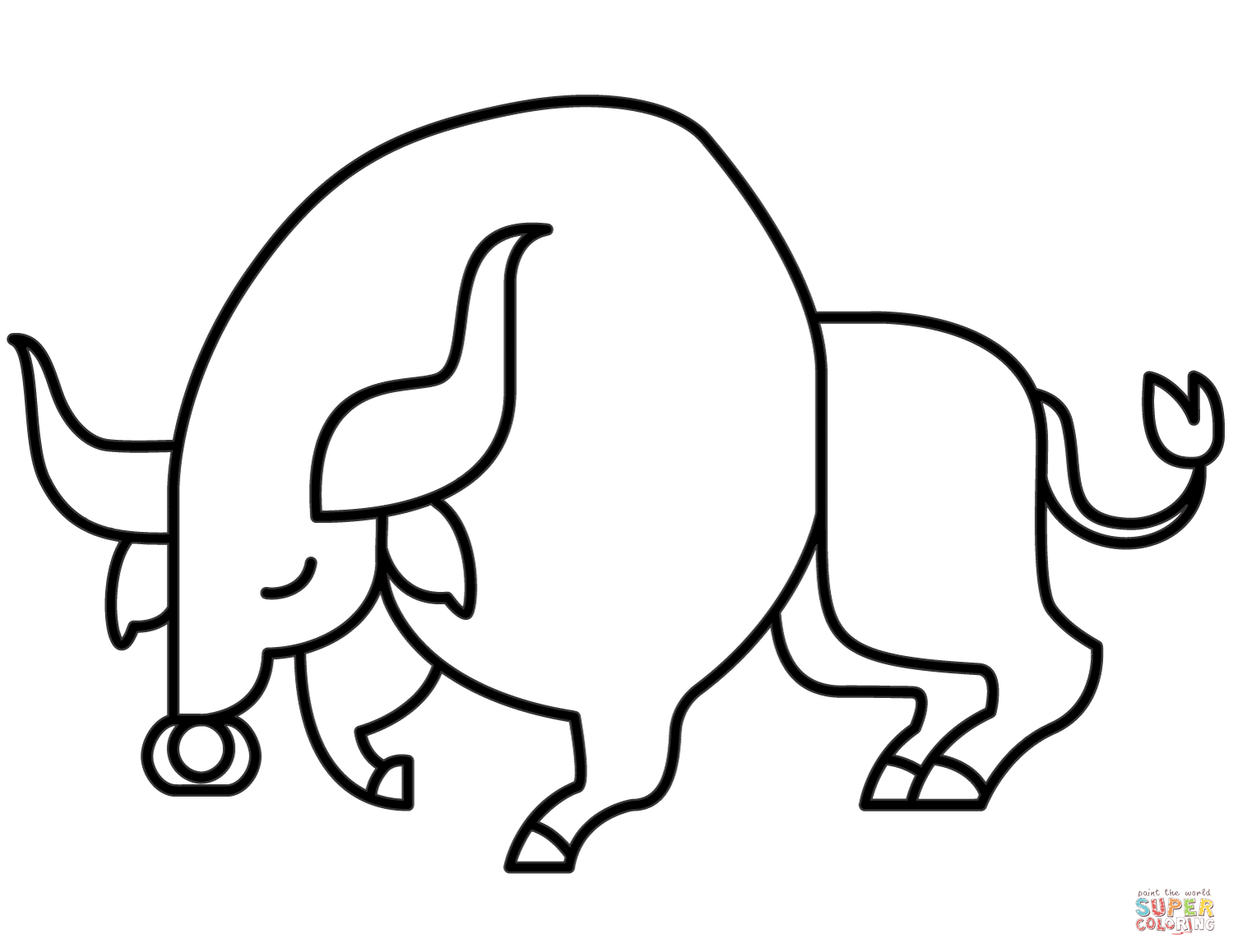 Cartoon bull coloring page free printable coloring pages