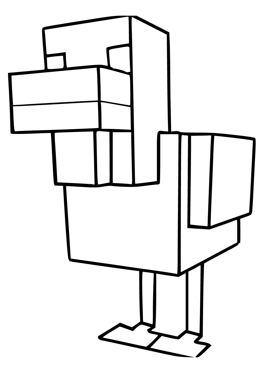 Free printable minecraft bird coloring page sheet and picture for adults and kids girls and boys