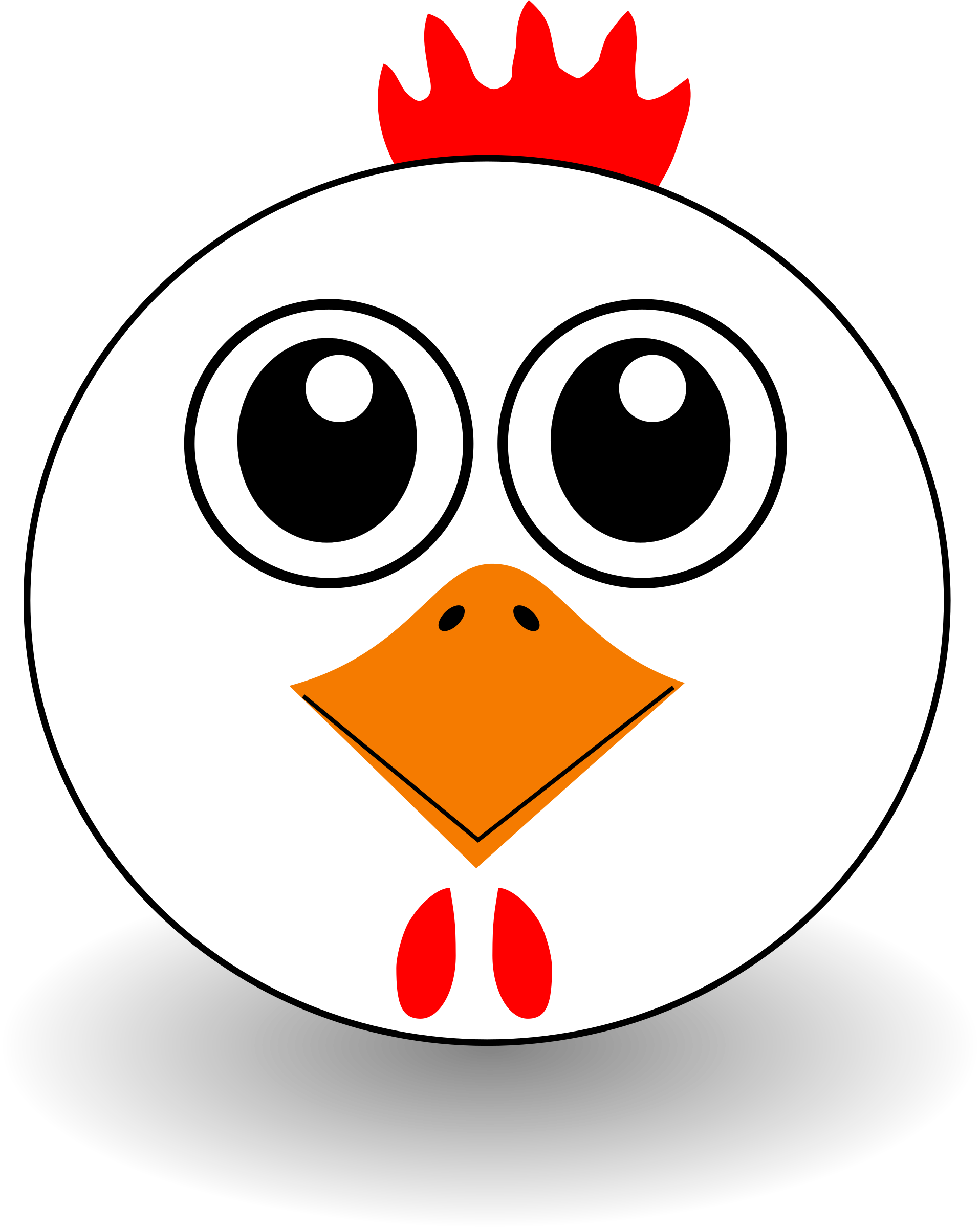 Hilarious cartoon chicken with a ical expression