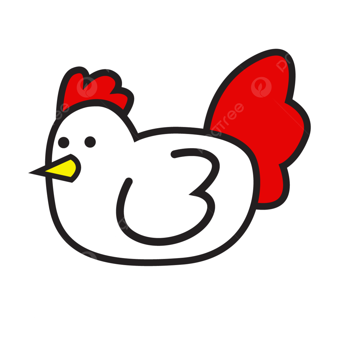 Colorful chicken clipart transparent background white color chicken illustration element design chicken illustration element png image for free download