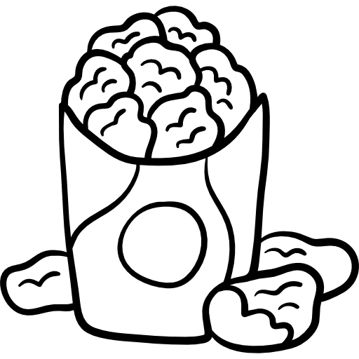 Nuggets hand drawn black icon