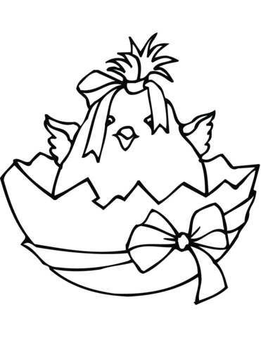 Easter chick coloring page free printable coloring pages