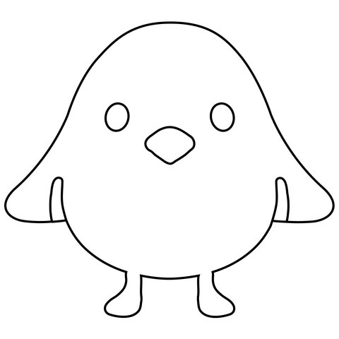 Front facing baby chick emoji coloring page free printable coloring pages