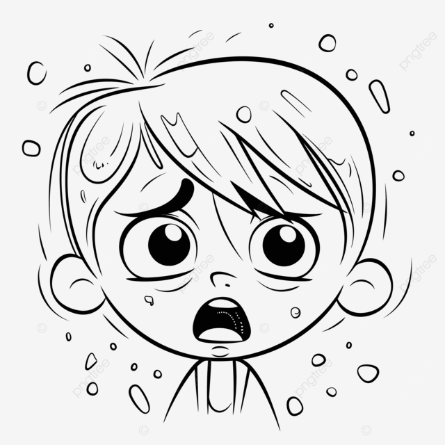 Dibujo de un nião enojado con ojos llorosos y una cara para colorear quema pãgina vector png dibujos dibujo de ala dibujo de agua dibujo de la cara png y vector para