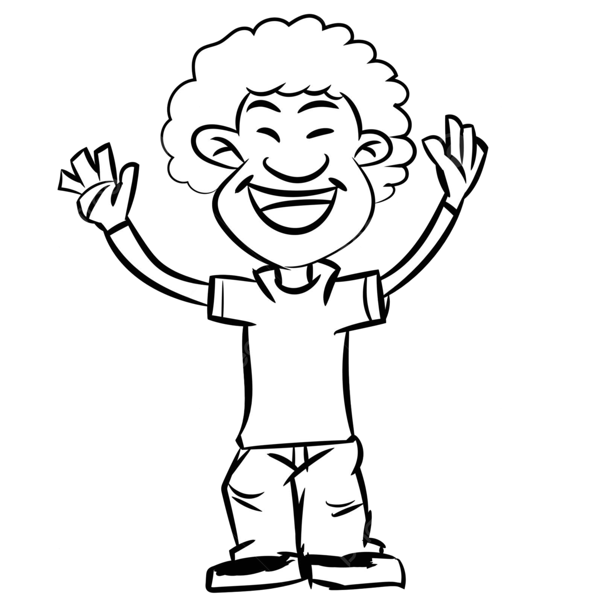 Ilustraciãn vectorial de un nião afro sonriente reprentado en un tilo de dibujos animados dibujados en lãnea vector png dibujos bosquejo dibujado sonreãr png y vector para dcargar gratis