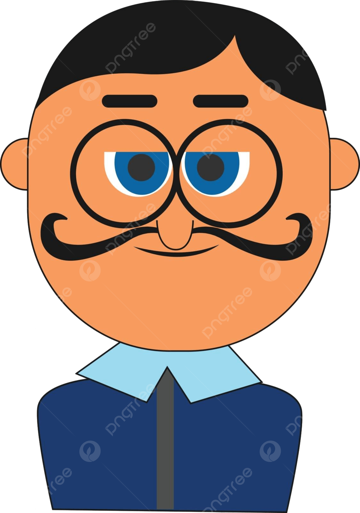 Vector o personaje de dibujos animados coloridos de un hombre jovial y cãmico vector png cuello frão color png y vector para dcargar gratis