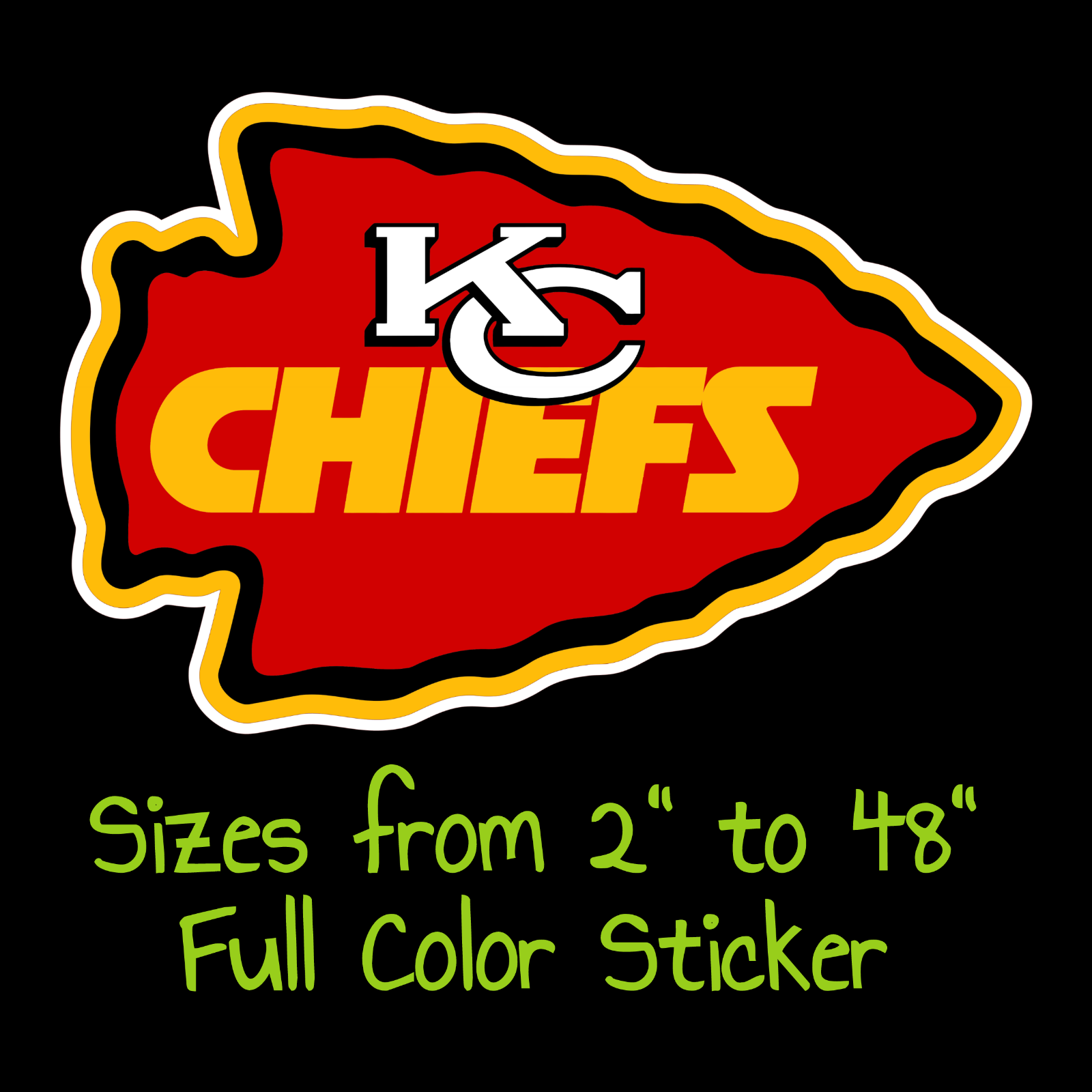 Kansas city chiefs full color vinyl decal hydroflask decal cornhole decal