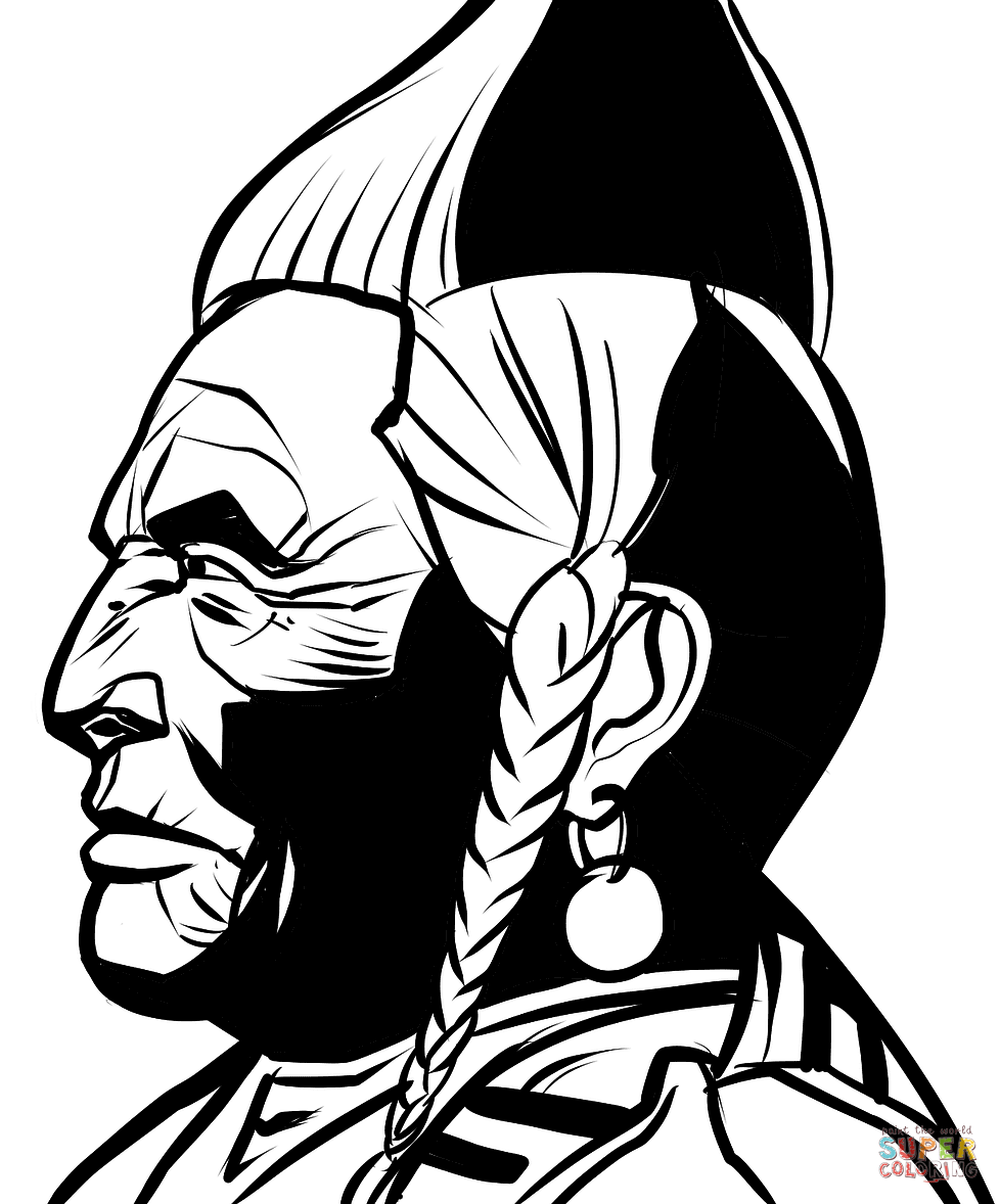 Native american indian chief coloring page free printable coloring pages
