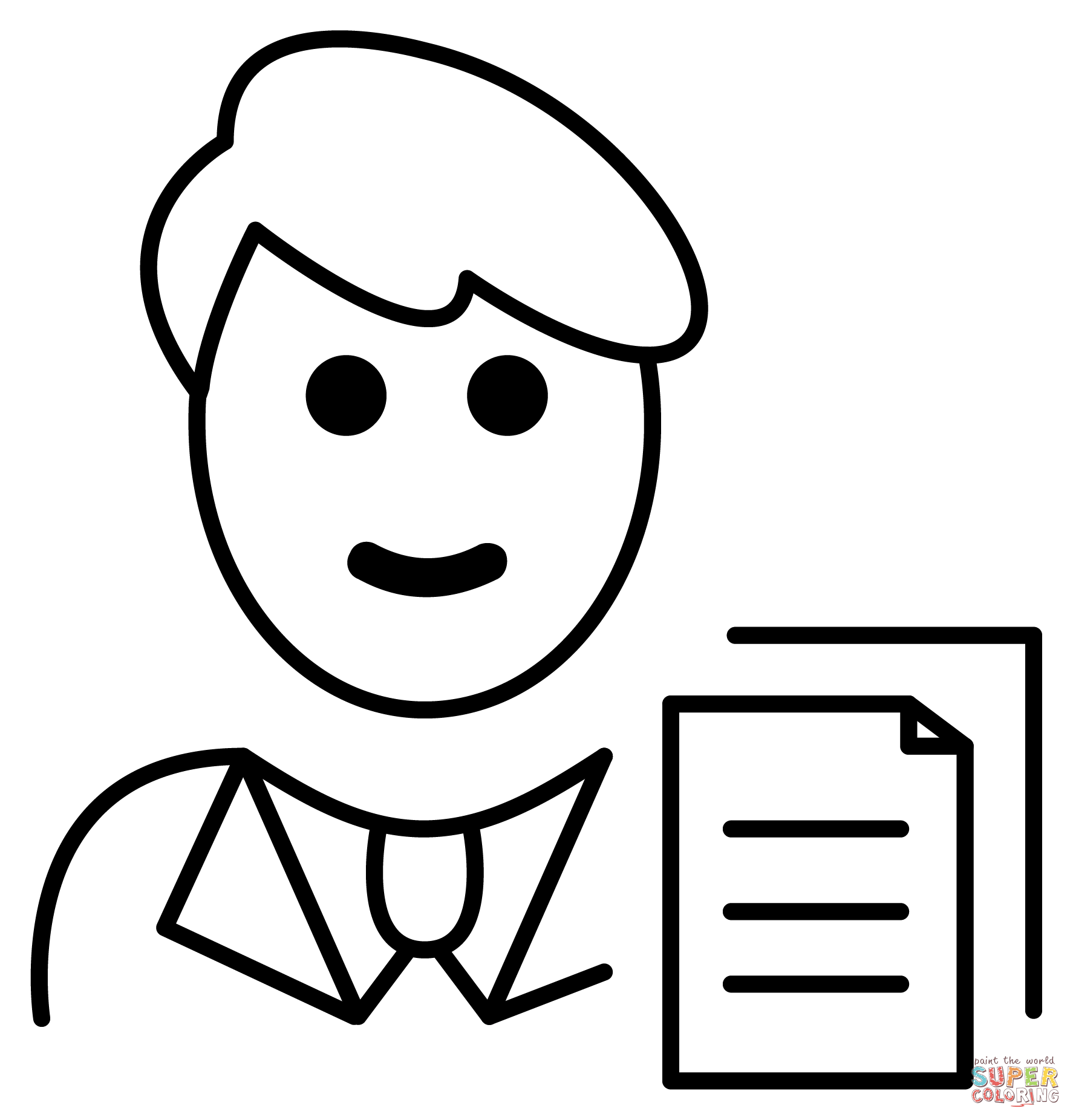 Man office worker emoji coloring page free printable coloring pages