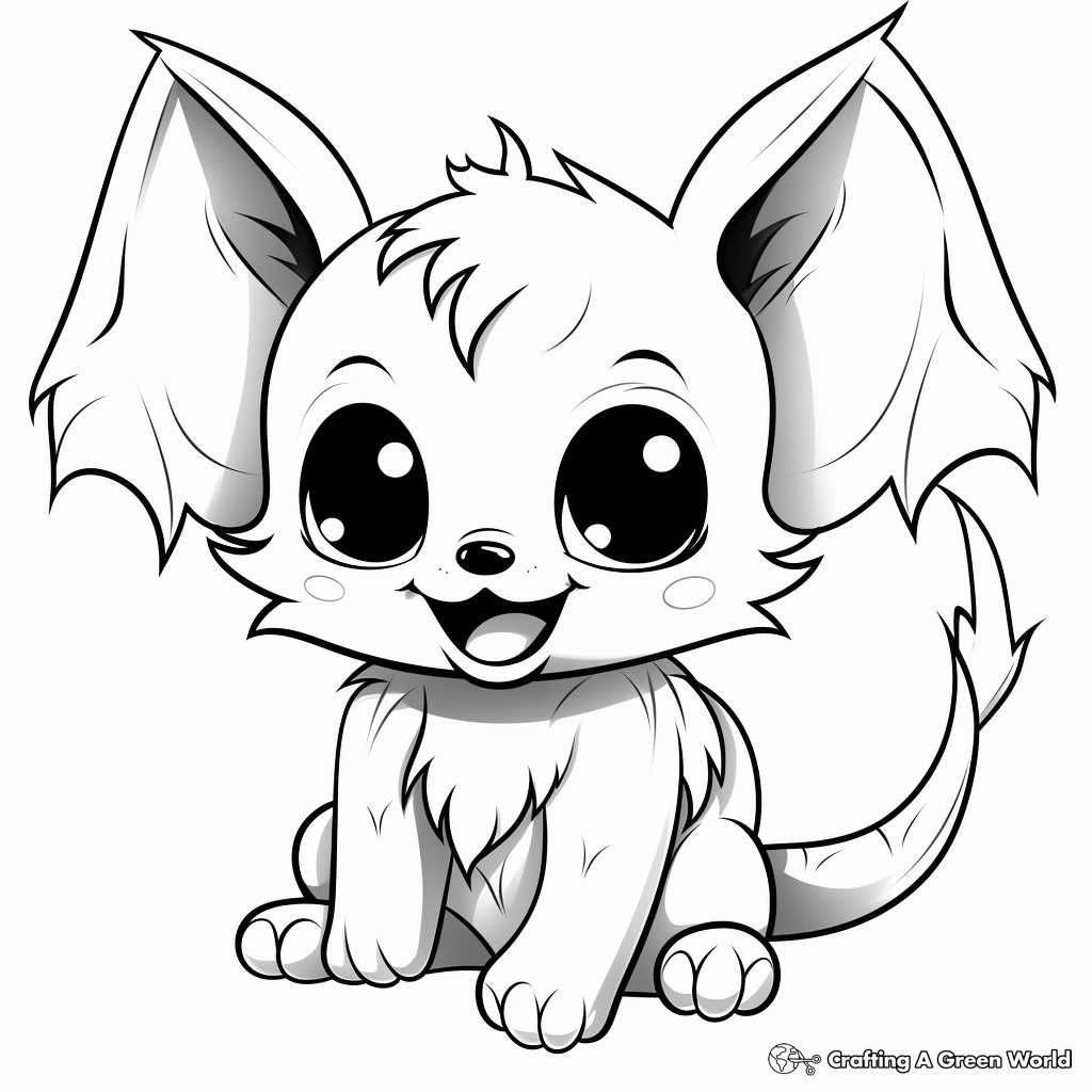 Baby bat coloring pages