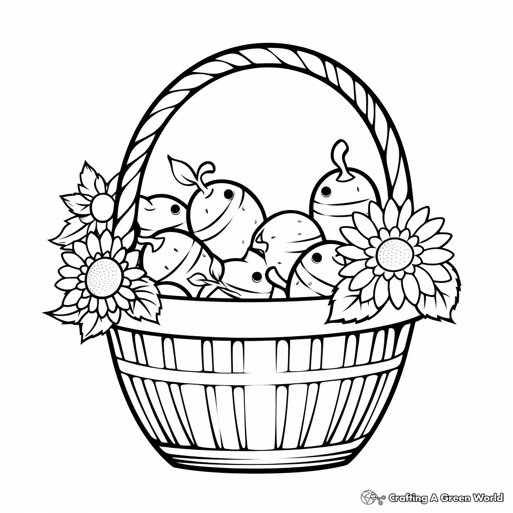 Easter basket coloring pages