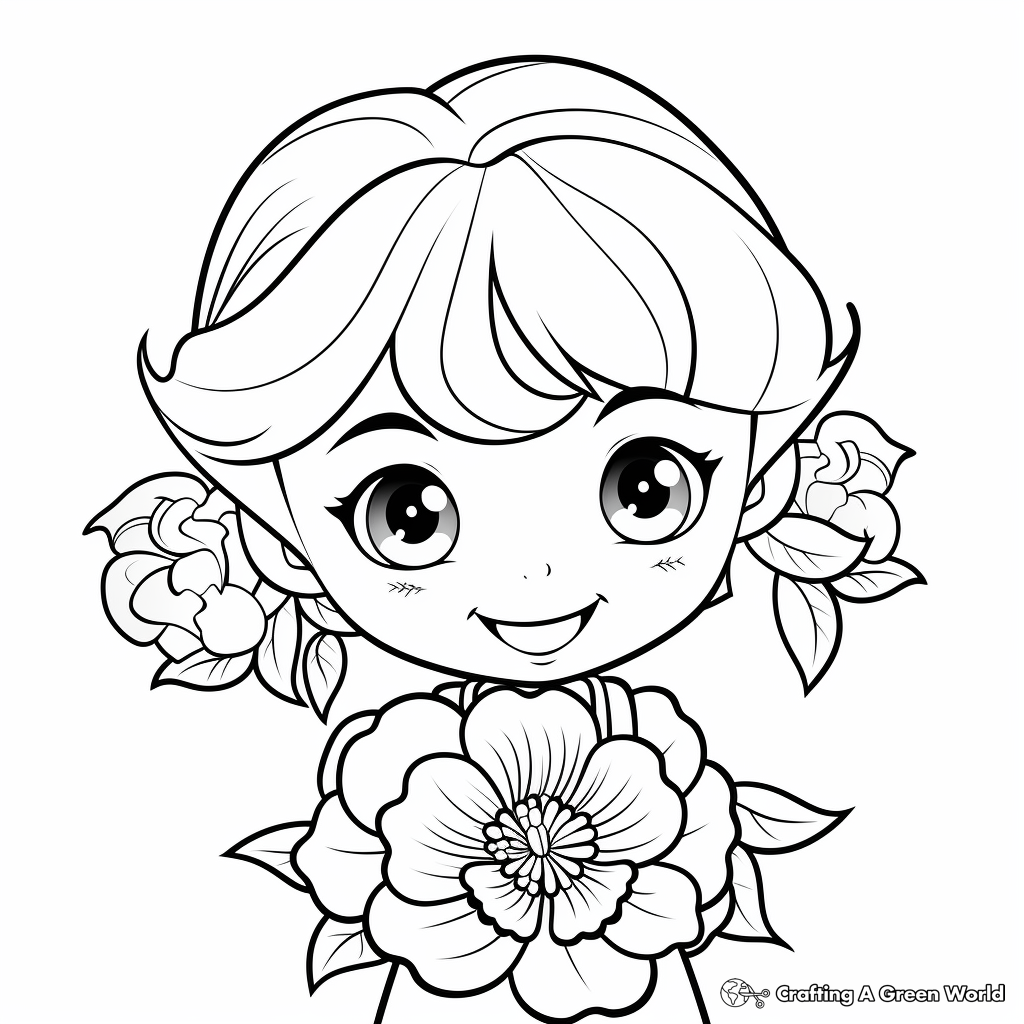 Peony coloring pages