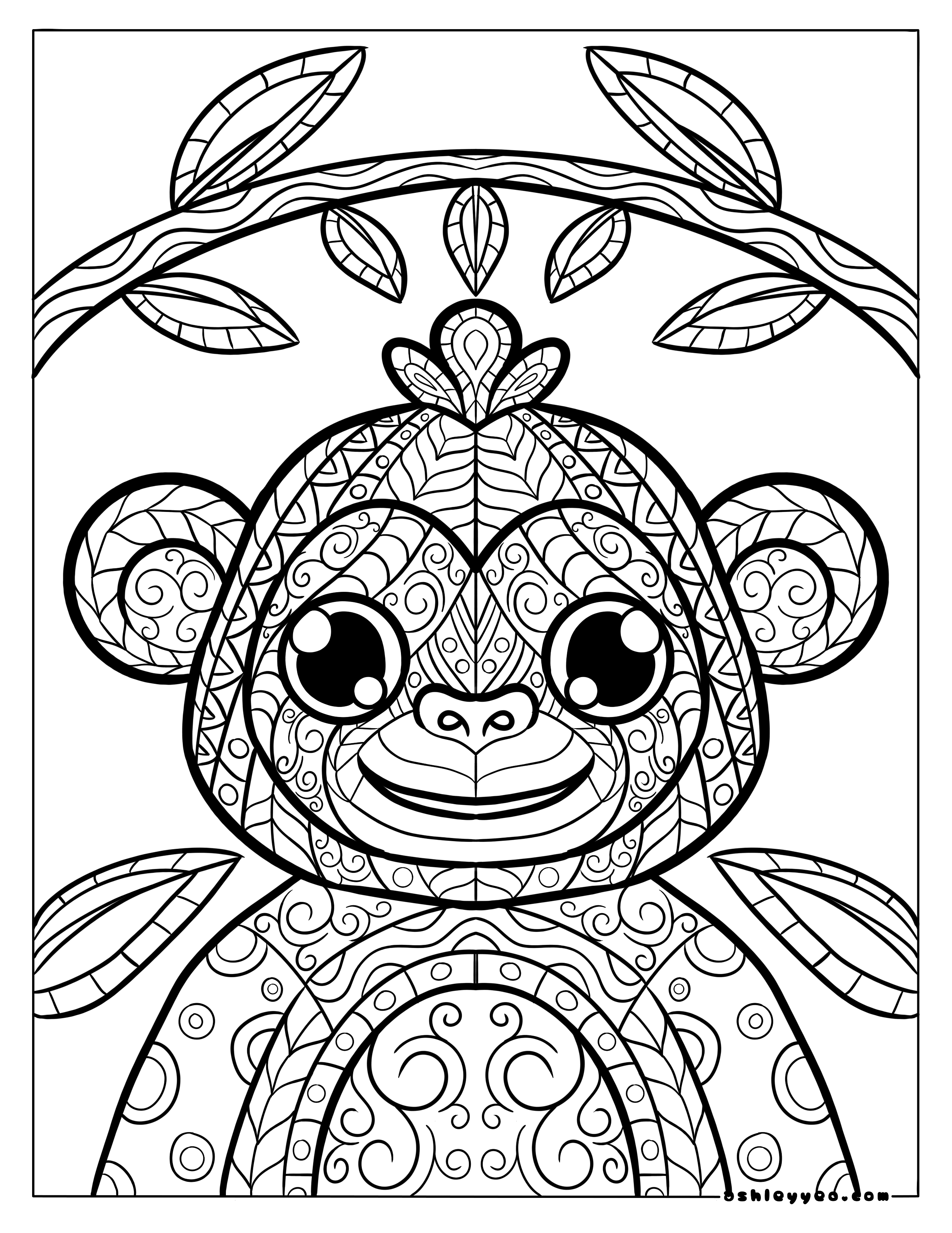 Free easy mandala animal coloring pages for kids