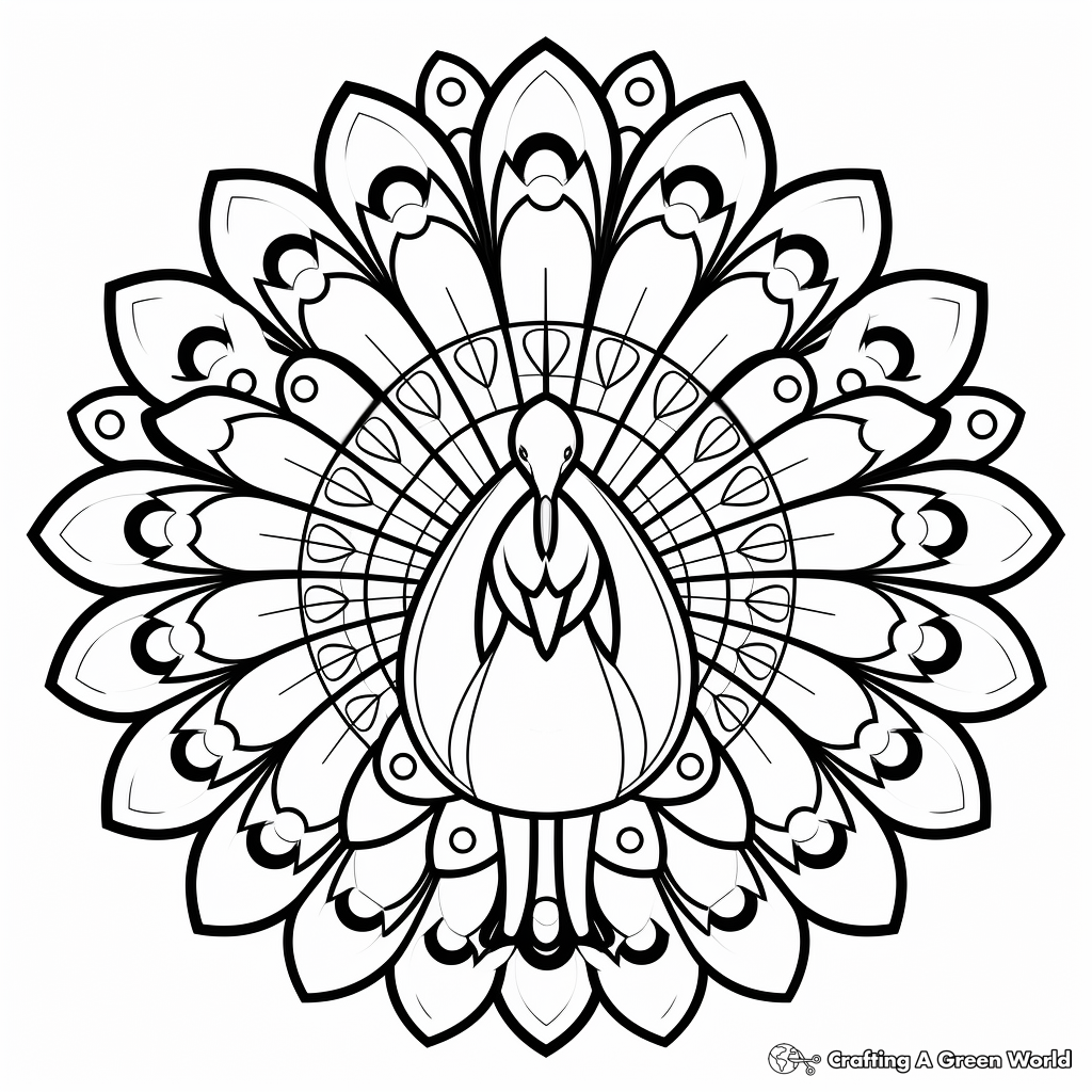 Peacock mandala coloring pages