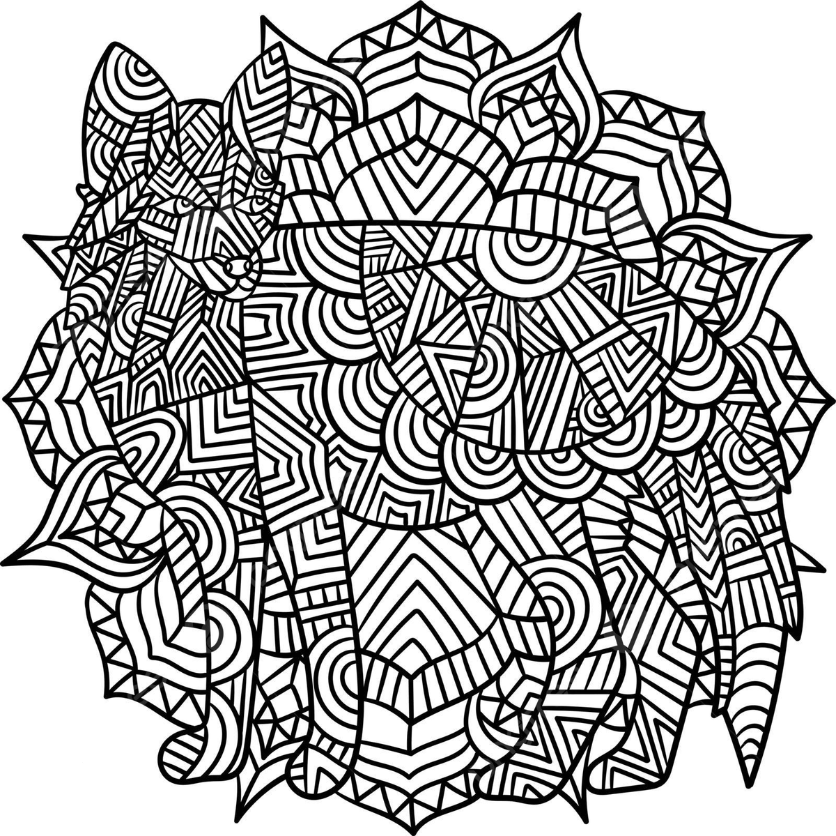 Fox mandala coloring pages for adults mandala fox black vector mandala fox black png and vector with transparent background for free download