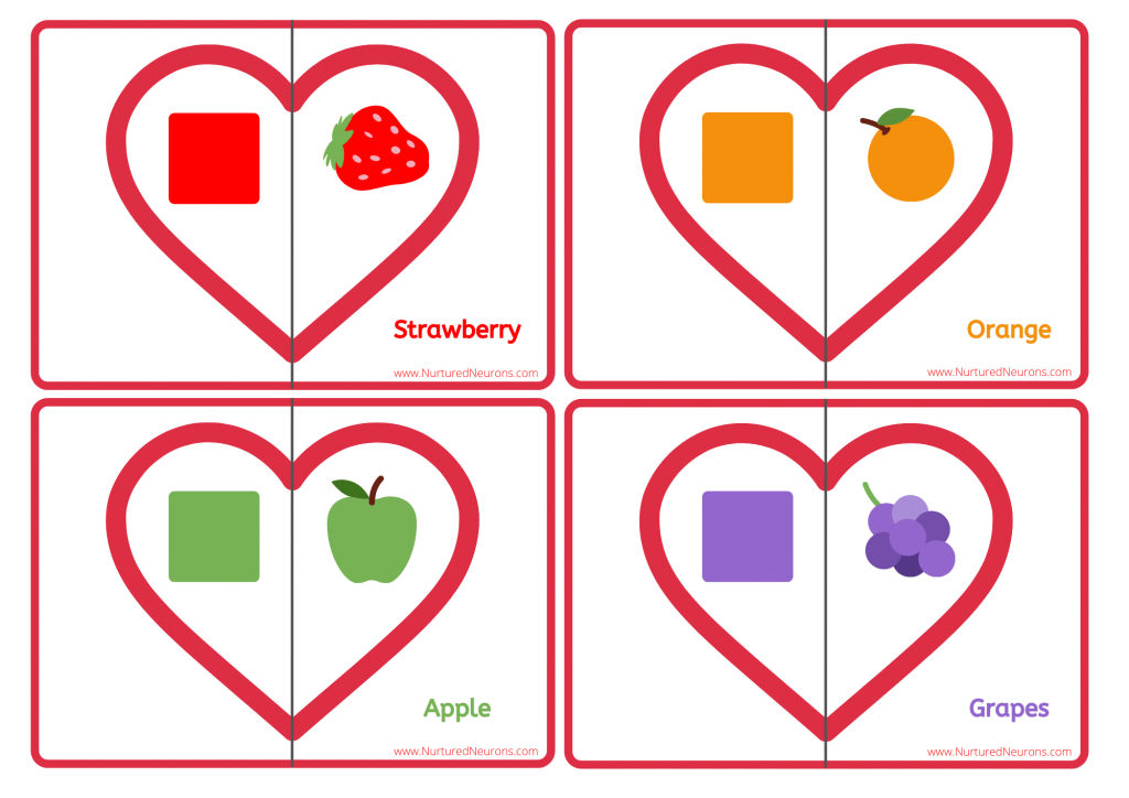 Valentines day color matching game toddler printable