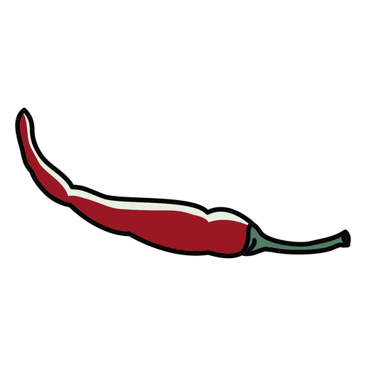 Cooking elements red chili pepper color stroke png svg design for t