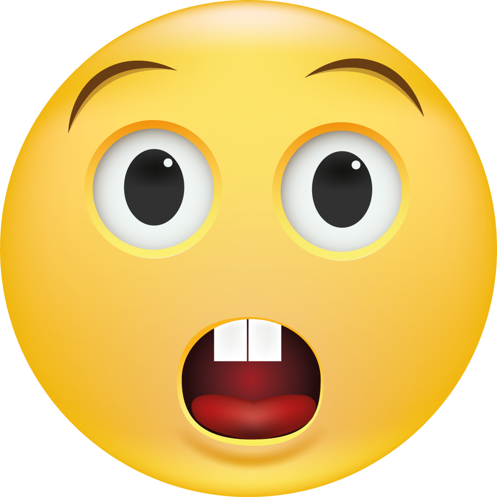 Yellow perplexed emoji wallpaper decal