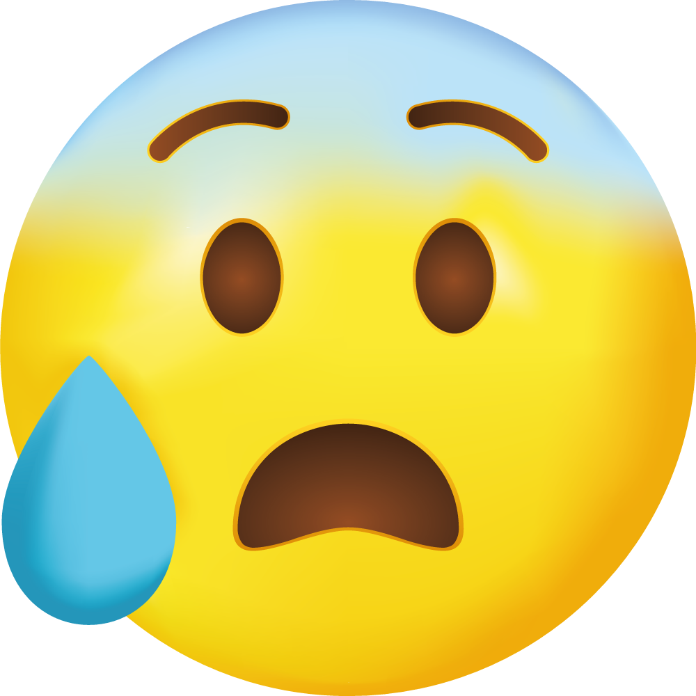 Emoji with drops of sweat wallpaper sticker