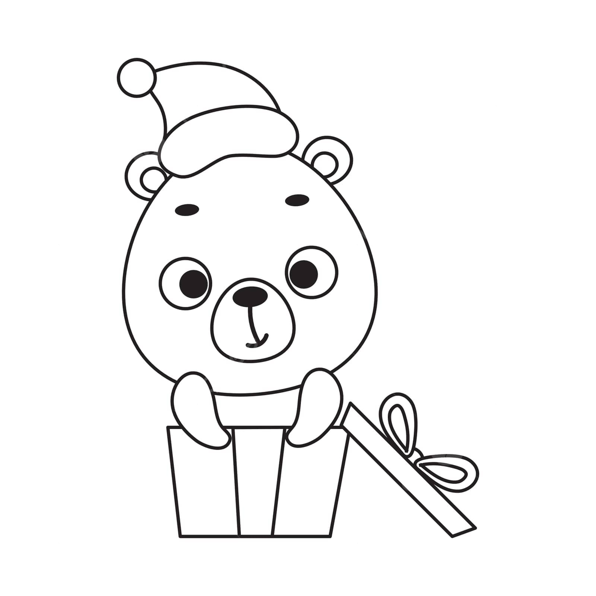Dibujo de pãgina educativa para colorear con lindo oso en caja regalo niãos vector png dibujos dibujo de gato dibujo de oso dibujo de anillo png y vector para dcargar gratis
