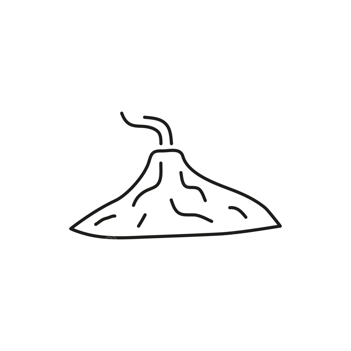 Doodle contorno activo fumar volcãn erupciãn dastre crãter vector png erupciãn dastre crãter png y vector para dcargar gratis