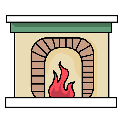 Diseão png y svg de chimenea fuego plano para camisetas