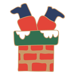 Santa claus chimney color stroke png svg design for t