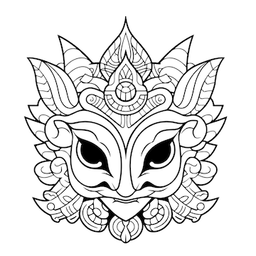 Premium vector sketch hand drawn single line art coloring page line drawing isolated on white background