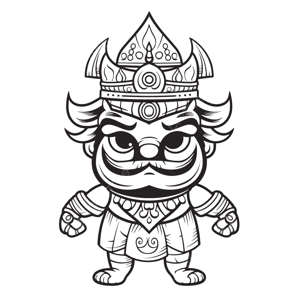 An illustration of a cartoon character tattoo design of a chinese style character outline sketch drawing vector car drawing cartoon drawing tattoo drawing png and vector with transparent background for free download