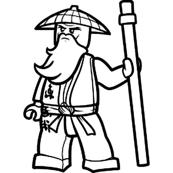 An ancient china farmer in lego coloring page