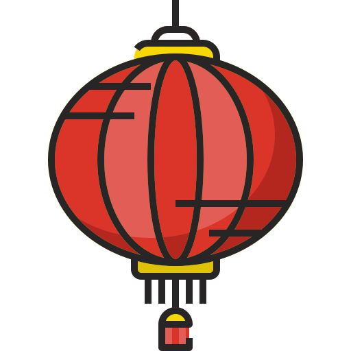 Paper lantern generic outline color icon