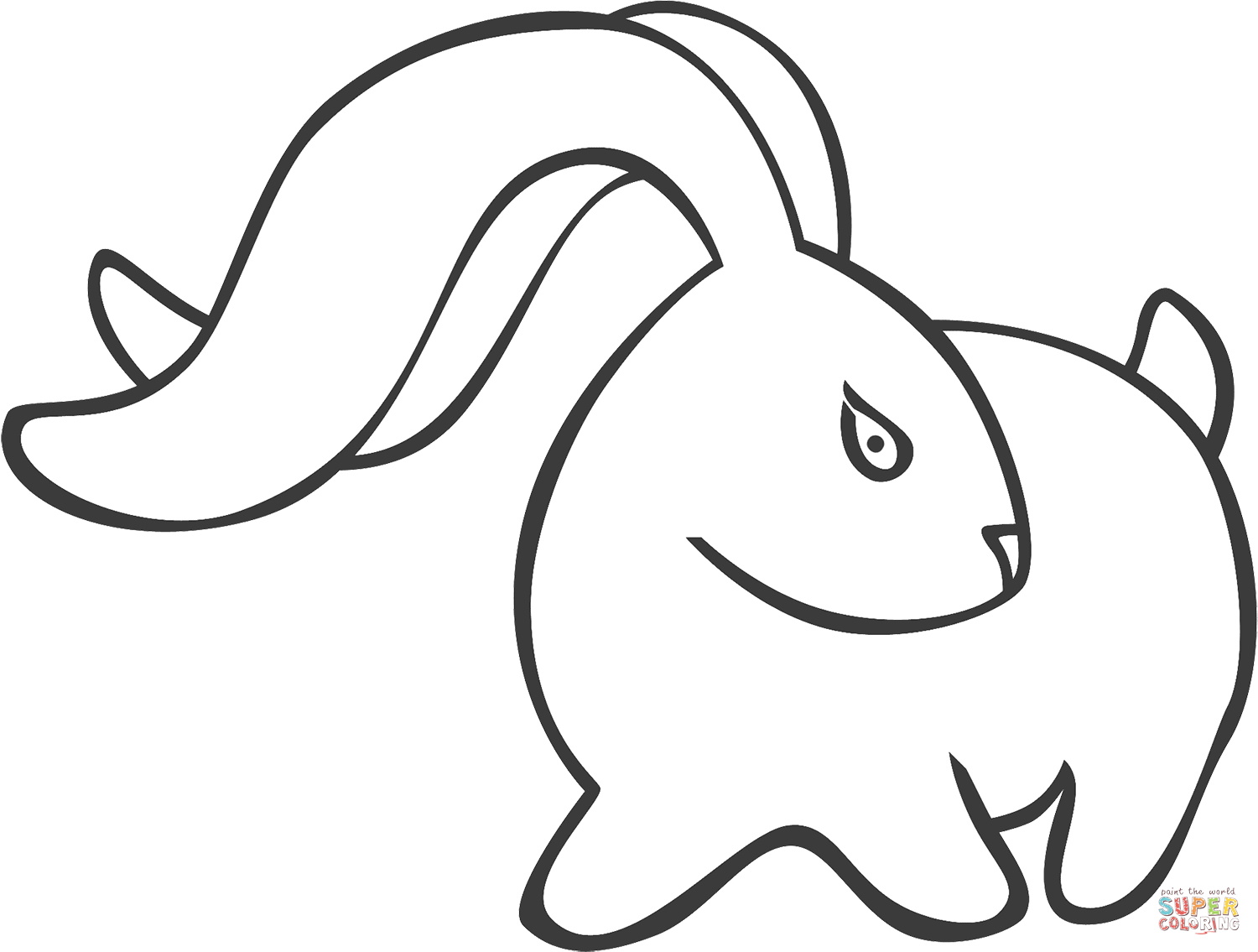 Rabbit with long ears coloring page free printable coloring pages