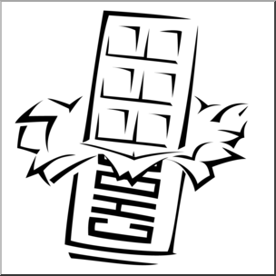 Clip art chocolate bar coloring page i