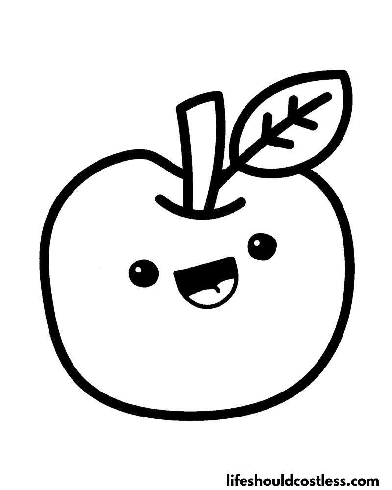 Apple coloring pages free printable pdf templates