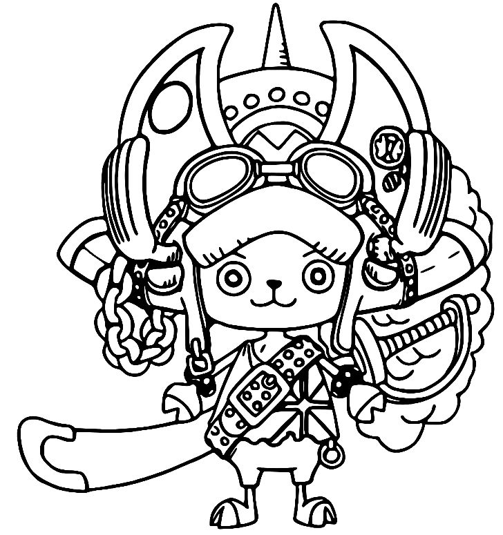 Chopper one piece film red coloring page