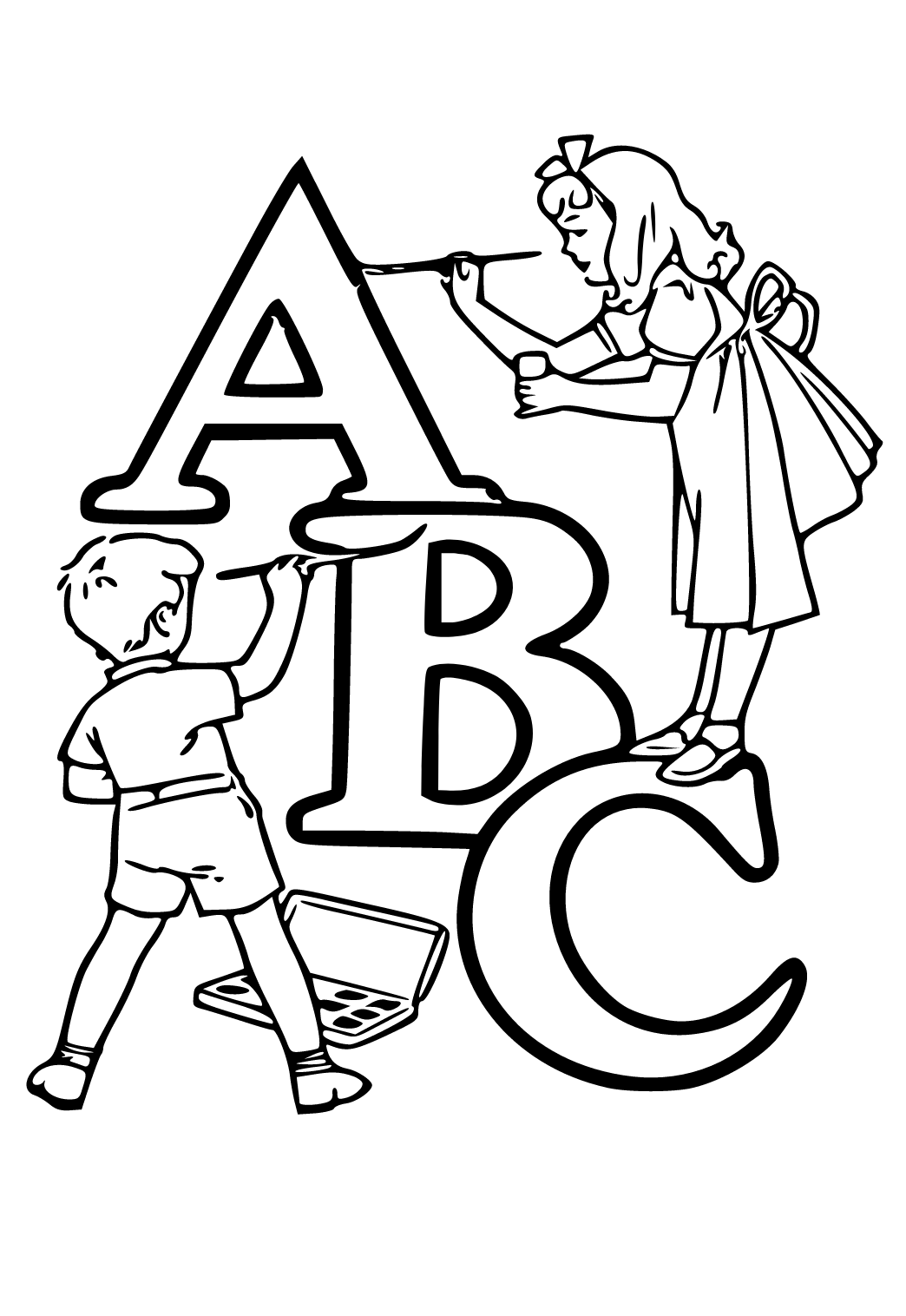 Free printable letters tassels coloring page sheet and picture for adults and kids girls and boys