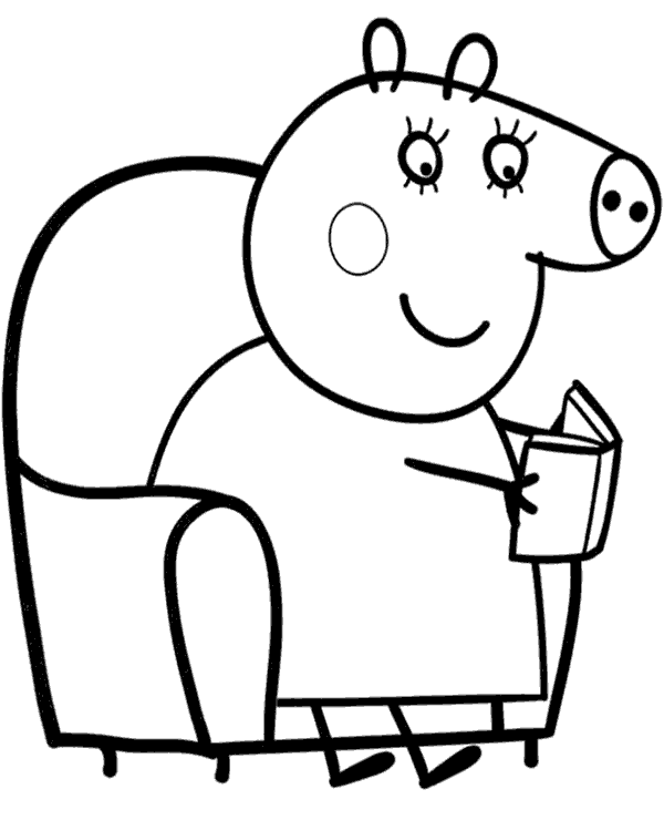 Mummy pig coloring page for preechoolers