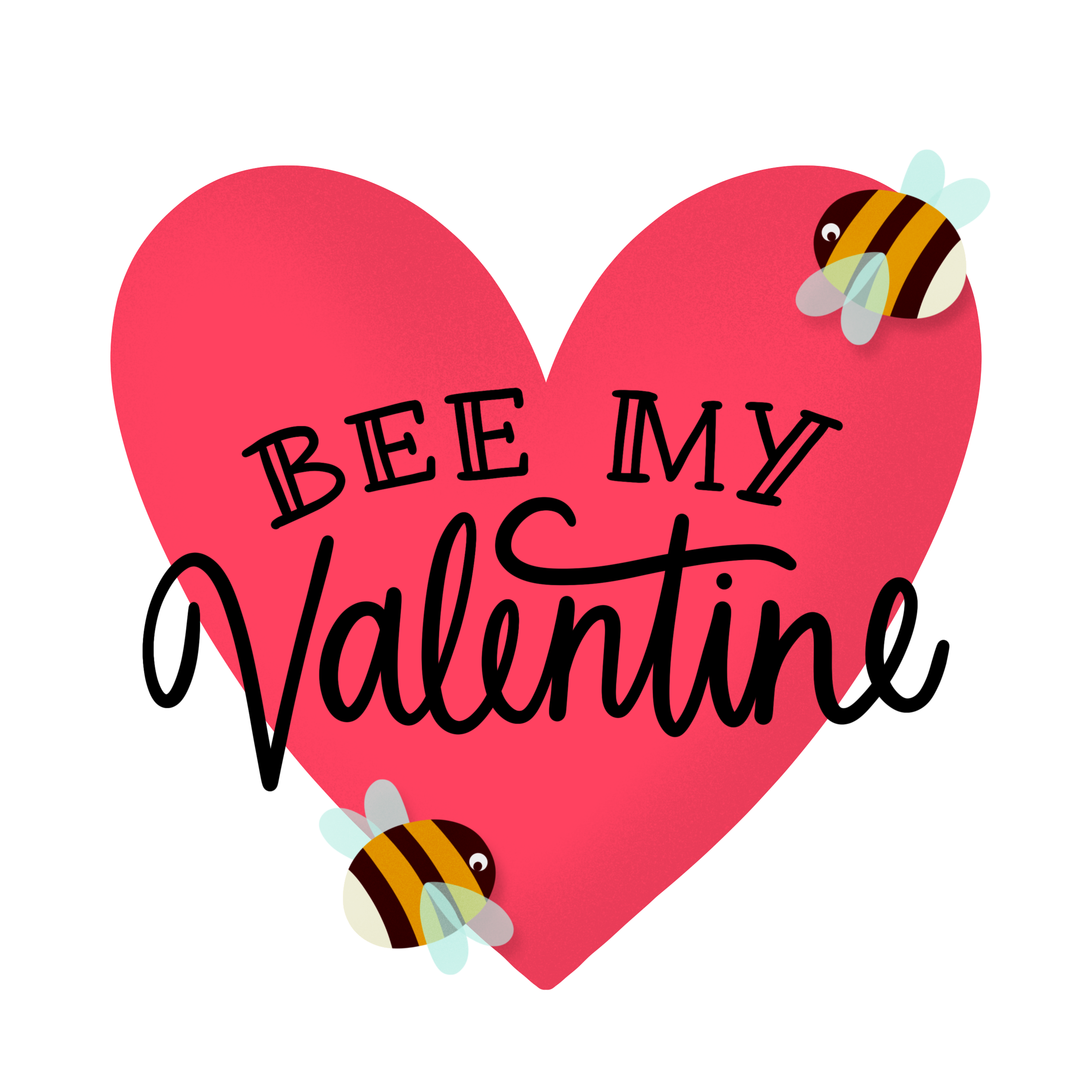 Bee my valentine big heart valentines day card