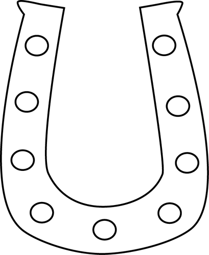 Black and white horseshoe clip art
