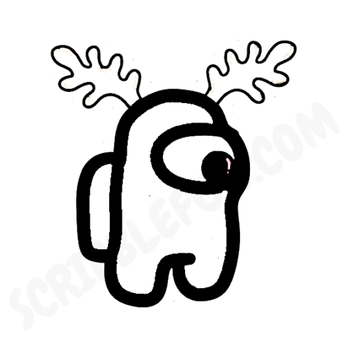 Among us crewmate in reindeer skin coloring pages color coloring pictures