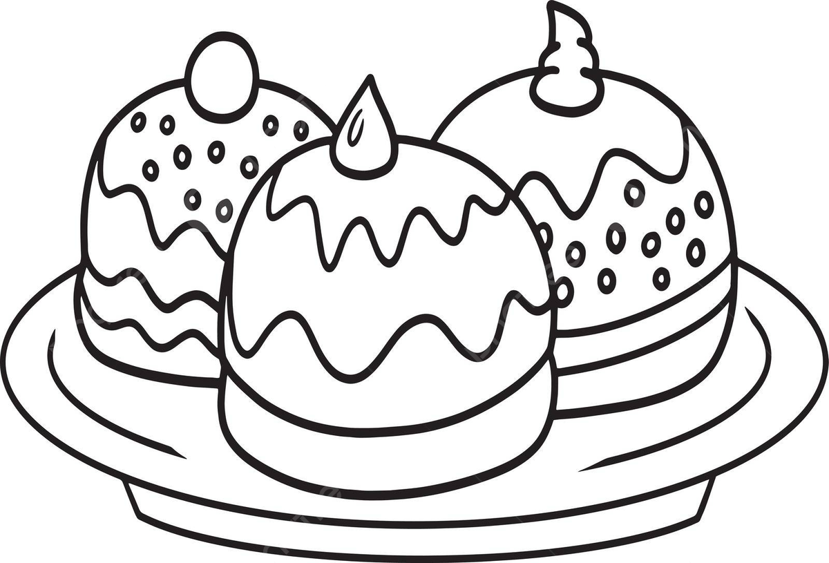 Hanukkah sufganiyah isolated coloring page colouring coloring book holiday celebration vector book drawing rat drawing ring drawing png and vector with transparent background for free download