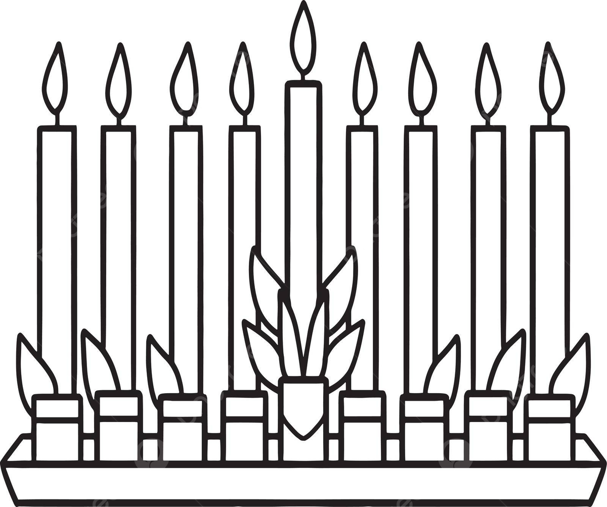 Hanukkah menorah isolated coloring page for kids judaism toddler colour vector ring drawing kid drawing color drawing png and vector with transparent background for free download