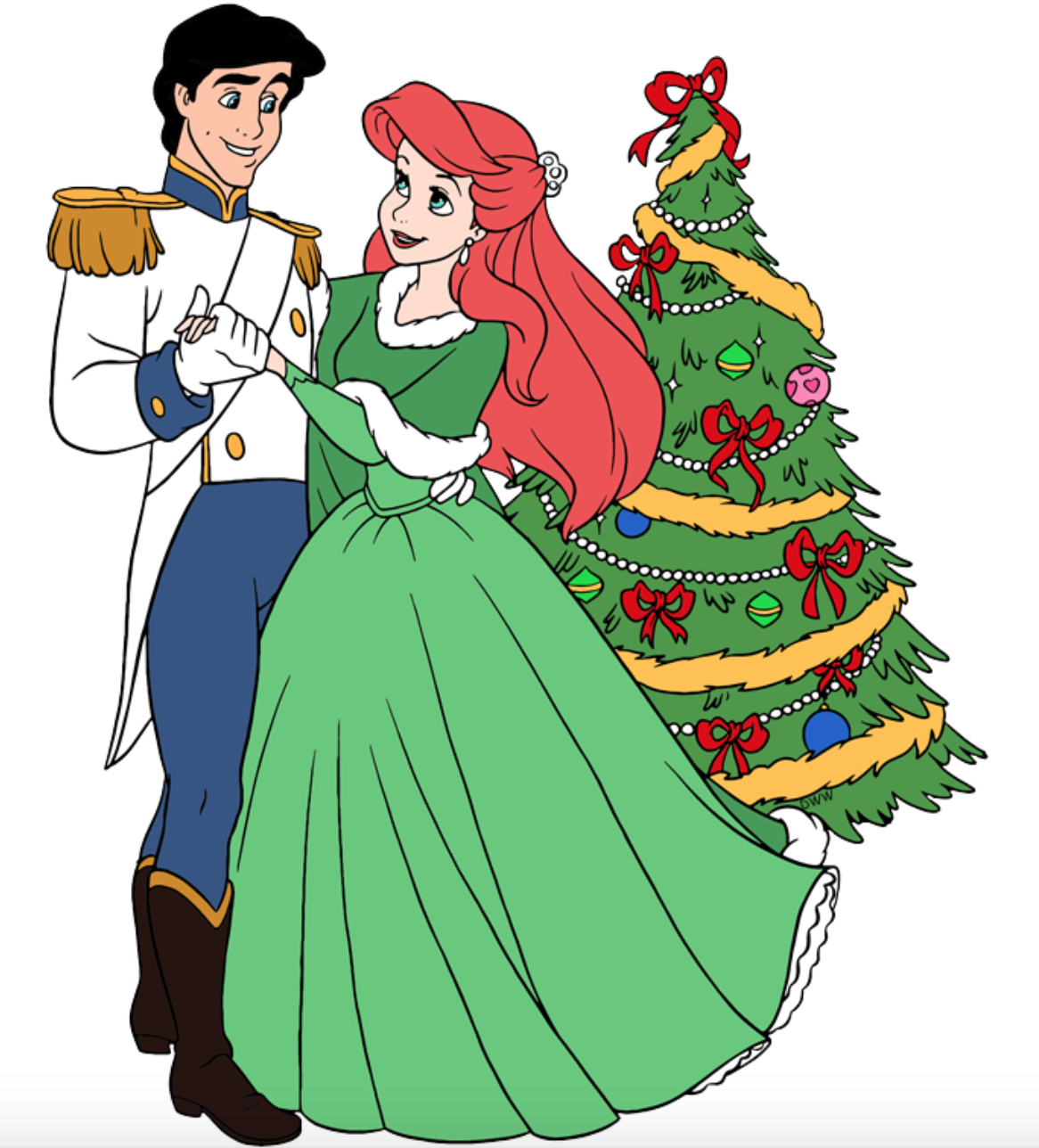 Ariel and prince eric dancing by the beautiful christmas tree for christmas mermaid christmas little mermaid wallpaper the little mermaid