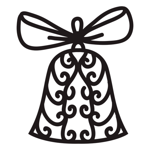 Swirl ornaments christmas bell stroke png svg design for t