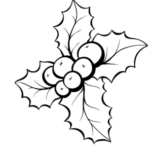 Christmas holly coloring pages printable for free download