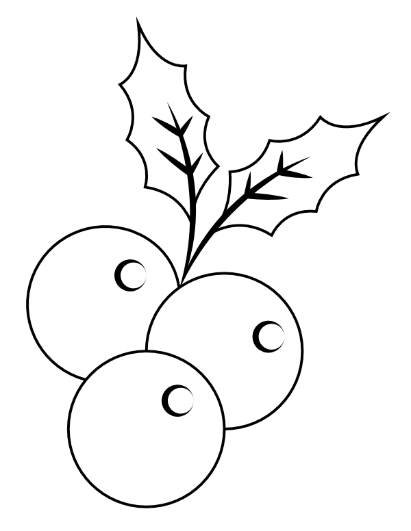 Printable holly and ivy coloring page