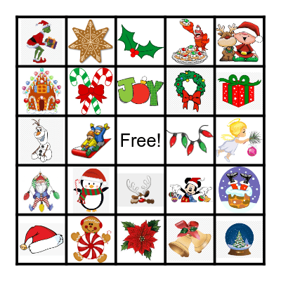 Christmas words bingo cards
