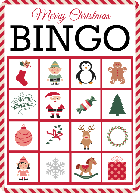 Festive christmas bingo game